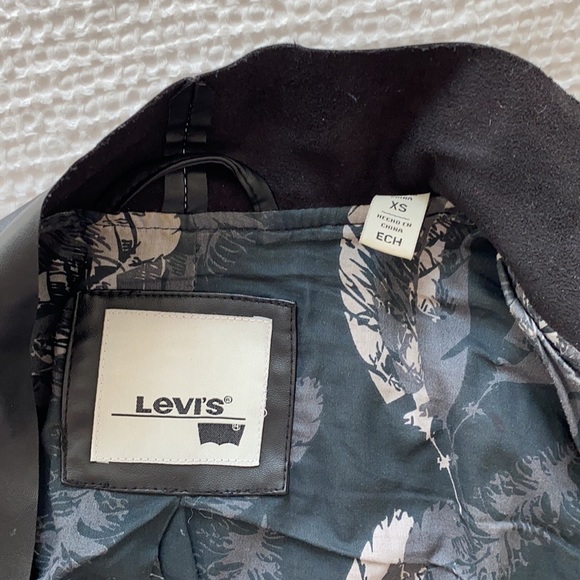 levi’s black faux leather and suede moto jacket - Picture 6 of 6